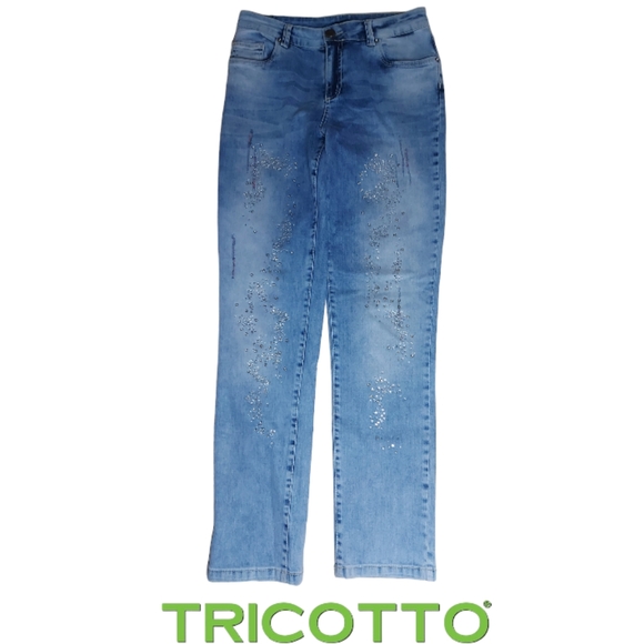 Tricotto Rhinestone Bling Embellished Jeans - Picture 1 of 10